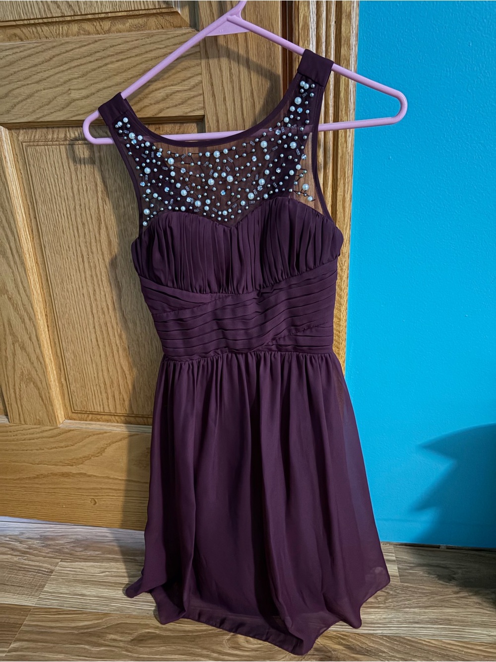 Burgundy dress size 1 fits like xs